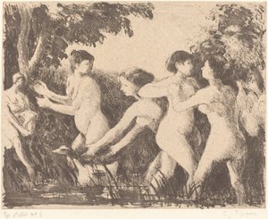 Baigneuses luttant Bathers Wrestling, 约1896年。 作者 卡米尔·毕沙罗