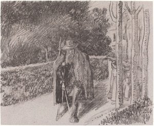 拄着拐杖的乞丐(Mendiant a la bequille) 作者 卡米尔·毕沙罗