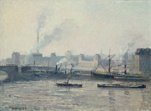 卡米耶-毕沙罗，1896 年 - 圣塞弗桥，鲁昂，薄雾 作者 卡米尔·毕沙罗