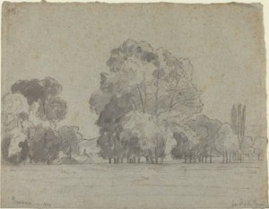 树之林，1859年。 作者 卡米尔·毕沙罗