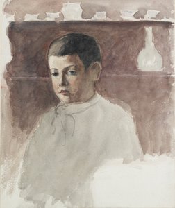 吕西安-毕沙罗的半身肖像，1863-1944，约1875年 作者 卡米尔·毕沙罗