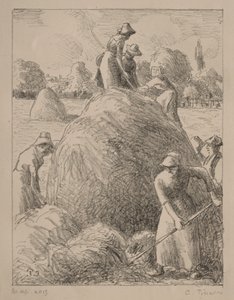 埃拉格尼的干草制造者，约 1896 年（石版画） 作者 卡米尔·毕沙罗