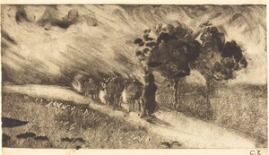 黄昏时分的牧牛人 Vachère le soir, 约1890年。 作者 卡米尔·毕沙罗