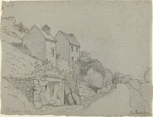 路边的房子，1859年。 作者 卡米尔·毕沙罗