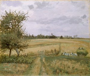 蓬图瓦兹的风景，1872年 作者 卡米尔·毕沙罗
