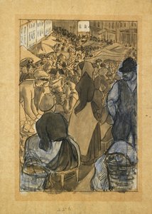 市场场景，约1880年代 作者 卡米尔·毕沙罗