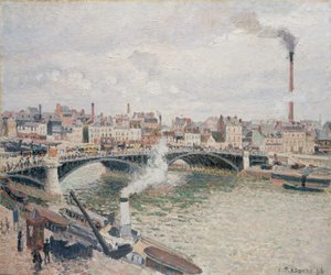 早晨，阴天，鲁昂，1896年。 作者 卡米尔·雅各布·毕沙罗