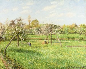 早晨，春季，灰色天气，Eragny；早晨，春季，灰色天气，埃拉尼，1900年 作者 卡米尔·雅各布·毕沙罗