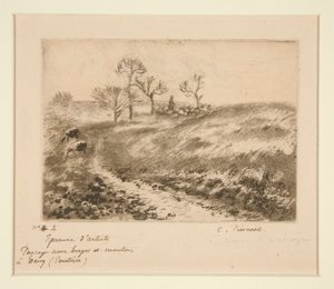 Paysage avec berger et moutons, Osny（牧羊人与绵羊的风景，奥斯尼） 作者 卡米尔·毕沙罗