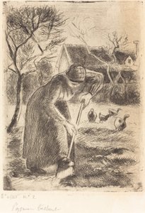 挖土的农妇 农民劳动，1890年。 作者 卡米尔·毕沙罗