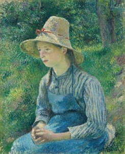 戴草帽的农家女》，1881年。 作者 卡米尔·毕沙罗