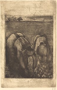 豆田里的农民 Paysannes dans un champ de haricots, 1891. 作者 卡米尔·毕沙罗