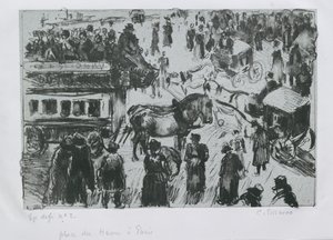 巴黎哈弗尔广场，约1897年 作者 卡米尔·毕沙罗