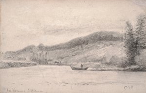 瓦讷-圣希勒尔的马恩河，1863-65年 作者 卡米尔·雅各布·毕沙罗
