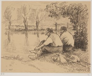流浪汉，约1894年（石版画） 作者 卡米尔·雅各布·毕沙罗