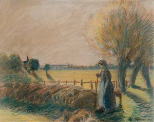 埃拉尼的牧羊女，约1890年代 作者 卡米尔·毕沙罗