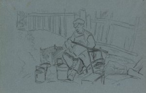 修补他的工具 作者 卡米尔·毕沙罗