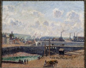 迪耶普、杜肯盆地的景色 卡米耶-毕沙罗(1830-1903)的画作 1902年 太阳。0,54x0,65米 巴黎，奥赛博物馆 作者 卡米尔·雅各布·毕沙罗