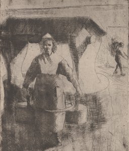 井边的女人》，1891年。 作者 卡米尔·毕沙罗