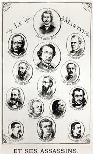 路易斯瑞尔（1844-85）和他的刺客，来自Le Gibet de Regina的插图，于1886年出版