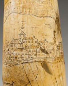 粉角，刻有魁北克地区圣劳伦斯河的地图，约1759年