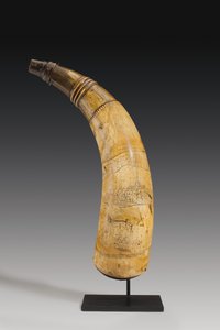 粉角，刻有魁北克地区圣劳伦斯河地图，约1759年（角）（另见997378-80）