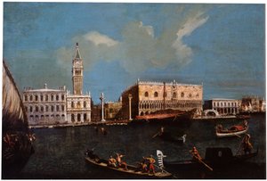 威尼斯的大运河、Piazzetta和总督府》，18世纪。 作者 卡纳莱托，