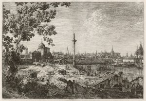 帕多瓦的想象景象，约1735-1746。 作者 卡纳莱托