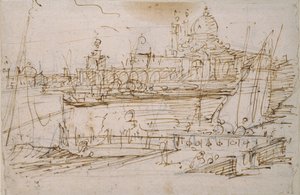 威尼斯：来自Molo di Terranova的Dogana和S. Maria della Salute，18世纪中期 作者 卡纳莱托