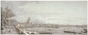 泰晤士河景观，伦敦，约1750年 作者 卡纳莱托