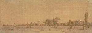 沃里克：从修道院花园看城镇和城堡 作者 卡纳莱托