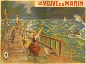 Pathe无声电影《La Veuve du Marin》的海报