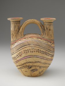 Askos，公元前4至3世纪晚期（陶瓷，涂有黑色，粉红色和红色油漆） 作者 Canosan工作坊（attr.to）