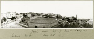1917年12月2日，Jaffa从法国医院的顶端望向西方 作者 上尉亚瑟·罗兹（Arthur Rhodes）