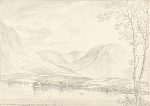 1835 年 8 月 1 日，克拉莫克湖 (Crummock Lake) 上梅尔布雷克 (Mellbreak) 的一部分 作者 船长托马斯黑斯廷斯