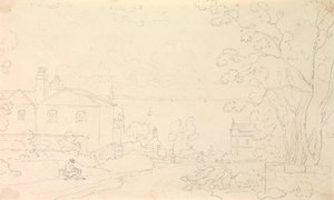 怀特岛海岸附近房屋素描 作者 船长托马斯黑斯廷斯