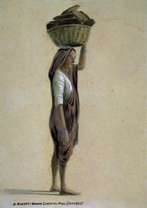 印度马哈拉塔（Mahratta）妇女搬运燃料（oplees）。