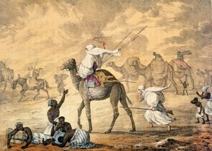 沙漠上的沙风》，选自《1818-19 年和 1820 年北非游记》，由丹尼斯-戴顿（1792-1827 年）雕刻，1821 年出版（彩色石版画） 作者 里昂上尉乔治·弗朗西斯（George Francis）