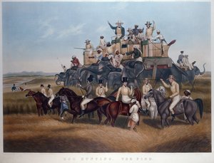 猎猪：发现》，由Messrs Fores雕刻和出版，约1840年（彩色雕刻）。 作者 约翰船长（后）普拉特