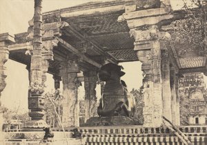大塔，大公牛，正面图，印度坦焦尔Rajarajesvara寺，1857年。 作者 林奈·特里普船长