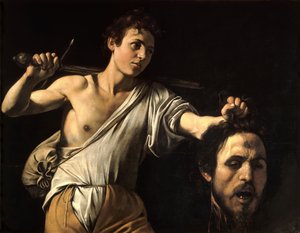 意大利语  Davide con la testa di Golia 大卫与歌利亚的头颅