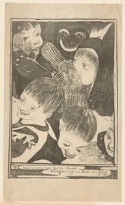孩子们的头和咧嘴笑的脸 作者 Carel Adolph 狮子纪念章