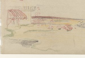 带遮阳篷的房子后面的花园 作者 Carel Adolph 狮子纪念章