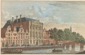 菲利克斯-梅里蒂斯在阿姆斯特丹的建筑，约 1790 年
Gebouw der Maatschappy Felix Meitis te Amsterdam / Edifices de la societe dit Félix Méritis à Amsterdam（物品上的标题） 作者 卡雷尔·弗雷德里克·本多普 (I)