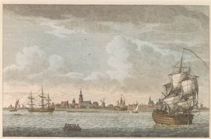 霍恩镇景色，约 1790 年
霍恩镇景色 / Vue dela Ville de Horn, situee sur le bord du Zuiderzee（标题在实物上） 作者 卡雷尔·弗雷德里克·本多普 (I)