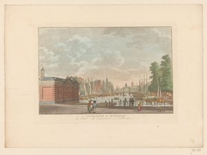 鹿特丹 Leuvehaven 的景观 鹿特丹的 Leuvehaven / La canal dit Leuvehaven a Rotterdam（物体上的标题） 作者 卡雷尔·弗雷德里克·本多普 (I)