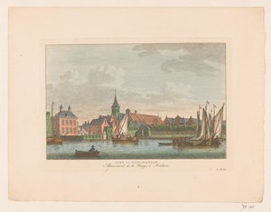 奥斯特-扎安达姆教堂景观
Oost-Zaandam 的教堂 / Arrivement de la Barge à Sardam（物上标题） 作者 卡雷尔·弗雷德里克·本多普 (I)