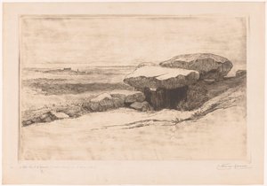 Plouharnel 附近海岸的 Rondossec 支石墓 作者 Carel Nicolaas Storm van 的 Gravesande （有艺术家签名）
