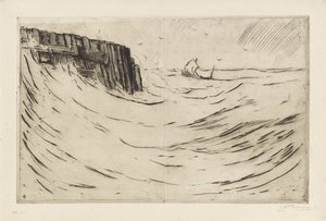 弗利辛根码头 作者 Carel Nicolaas Storm van 的 Gravesande （有艺术家签名）