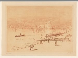 威尼斯步行者码头 作者 Carel Nicolaas Storm van 的 Gravesande （有艺术家签名）